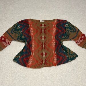 Denim & Supply Ralph Lauren Multicolor Aztec Crewneck Knit Sweater Top